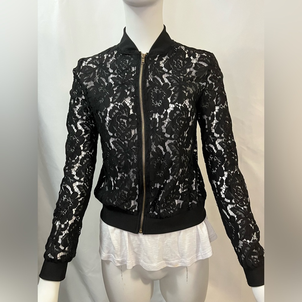 Say What? Black Lace Bomber Jacket